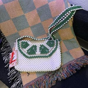 Bouffants & Broken Hearts beaded Lime crossbody fruit purse